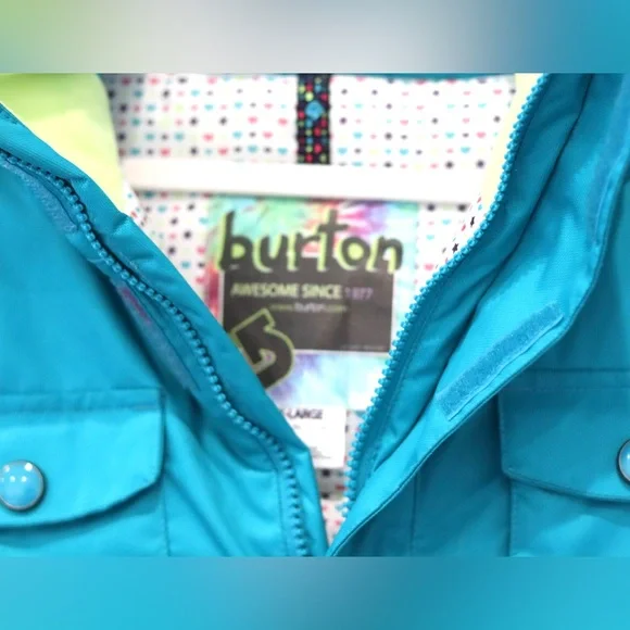 Burton Kids XL 14-16 girlsSnow Boarding Ski Jacket Hooded Waterproof Coat blue